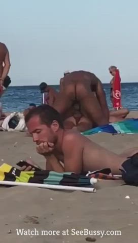 Raw Beach enormous meat meat Outdoor Public threesome Watching Porn GIF