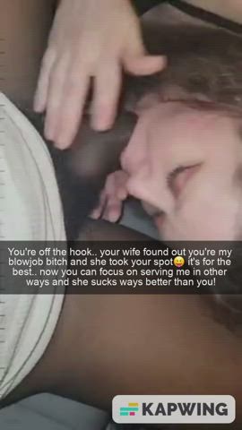BBC bj Caption Cuckold Fantasy Interracial blowing ex-wife Porn GIF