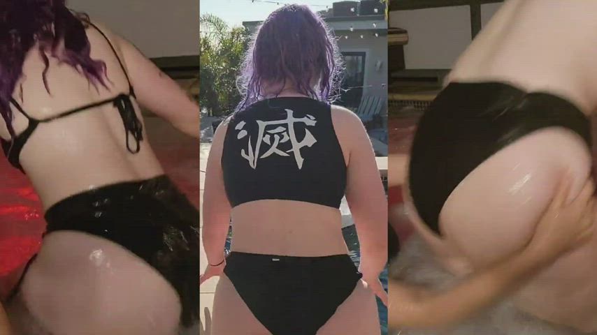 Booty gigantic behind Bikini Jiggling Porn GIF