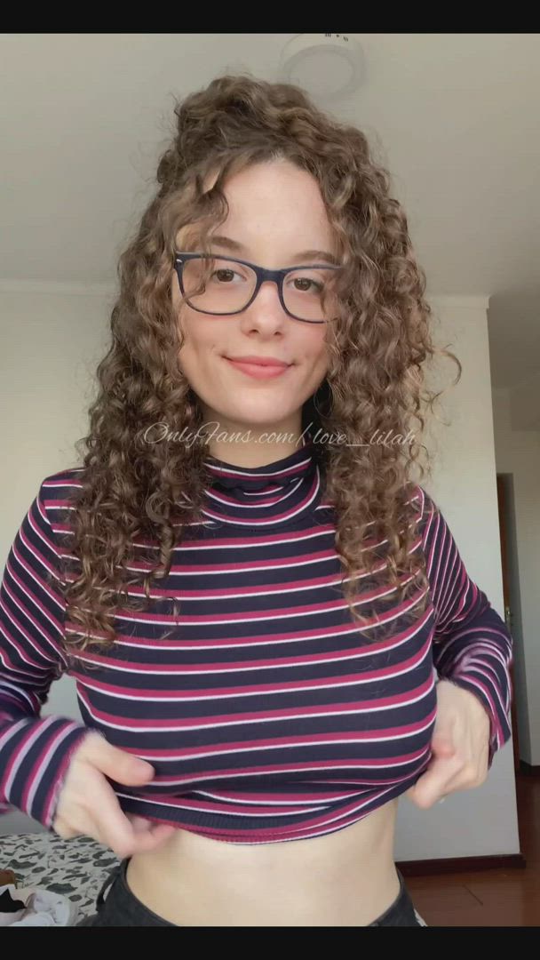 Amateur gigantic melons Bouncing boobs European Glasses Natural boobies OnlyFans pretty sweet unclothed Porn GIF